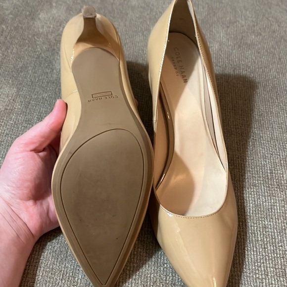 Cole Haan Grand.Os Nude Leather Heels - Picture 4 of 12